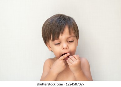 Cute Baby Boy Toddler - Putting Fingers In Mouth