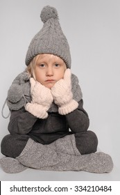 cute baby boy in warm woolen clothes - Shutterstock ID 334210484