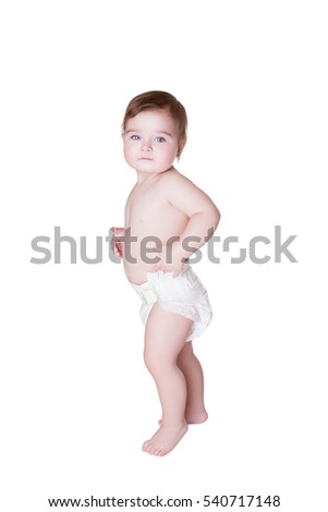 Cute Baby Diapers Isolated On White Stock Photo Edit Now 540717148