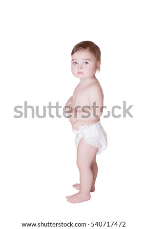Cute Baby Diapers Isolated On White Stock Photo Edit Now 540717472