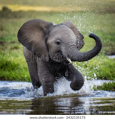 Cute Baby Elephant Playing In The Water 🌊