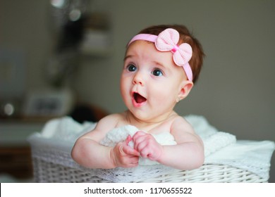 Cute Baby Girl Bow On Her Stock Photo Edit Now 1170655525
