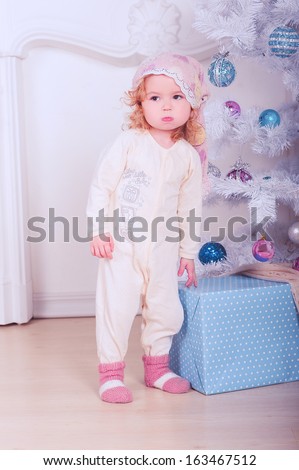 Cute Baby Girl Pajamas Christmas Box Stock Photo Edit Now