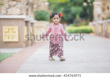 Cute Baby  Girl  Wearing Baju  Kebaya Stock Photo Edit Now 