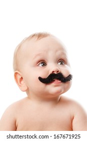 Cute Baby With Moustaches