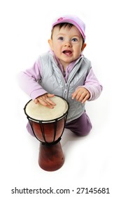 Cute Baby Musicians Play His Drum