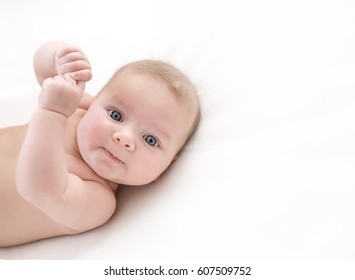 Cute Baby On A White Background