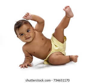 Cute baby on white background