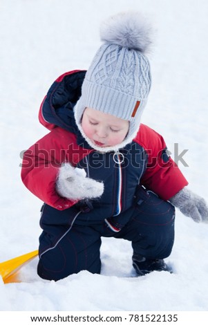 Cute Baby Playing Snow Stock Photo Edit Now 781522135 Shutterstock