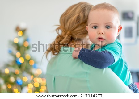 Similar – Christmas tree lights defocused background. Xmas backdrop