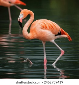 Cute and beautiful image of pink flamingo bird - Powered by Shutterstock