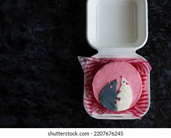 Cute Bento Cake With White And Gray Mouse, Korean Lunch Box