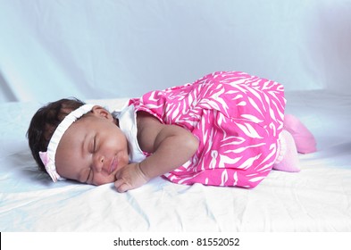 Cute Black Baby Girl Asleep