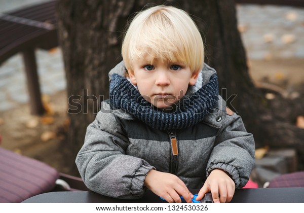 Cute Blond Baby Boy Playing Toys Stock Photo Edit Now 1324530326
