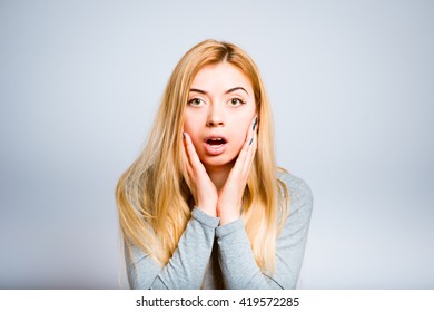 Cute Blonde Girl Surprised Stock Photo 419572285 | Shutterstock