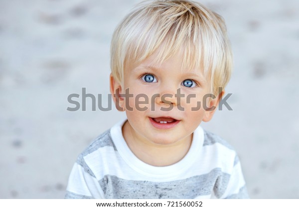 Cute Boy Blond Hair Blue Eyes Stock Photo Edit Now 721560052
