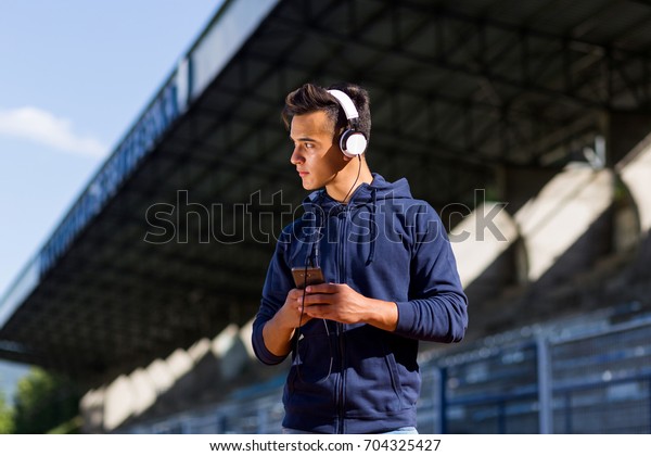 cute boy in blue hoodie