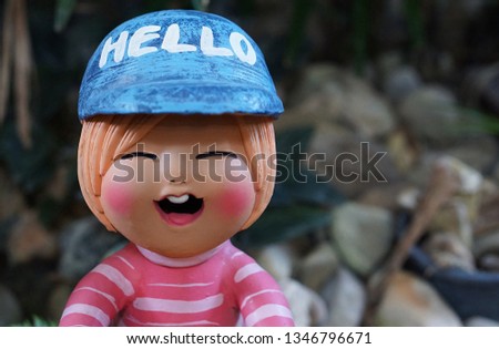 cute boy clay doll smile with quote  