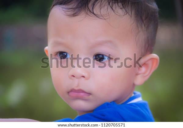 Cute Boy Facing Beautiful Brown Eyes Stock Photo Edit Now 1120705571