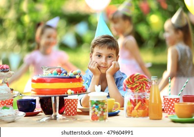 Cute Boy On Birthday Party