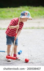 Cute Boy, Playing Croquet