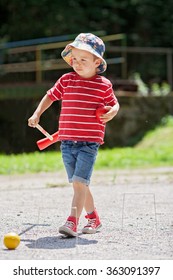 Cute Boy, Playing Croquet