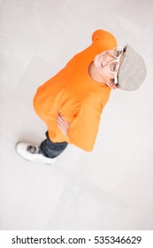 Cute boy posing at home