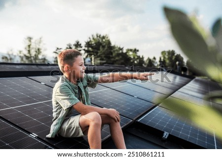 Similar – Image, Stock Photo Photovoltaic system on a meadow / green electricity