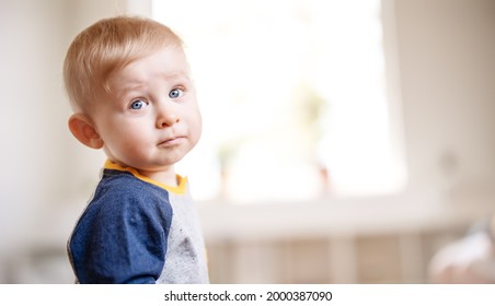 Cute Boy Standing White Room Stock Photo 2000387090 | Shutterstock