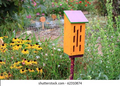 Cute Butterfly House In Ornamental Garden In Summer