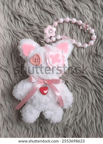 cute cat pipe cleaner handmade key chain 