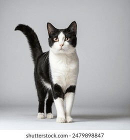 cute cat standing full body looking at camera - Powered by Shutterstock