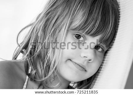 Similar – Adorable little girl combed with pigtails