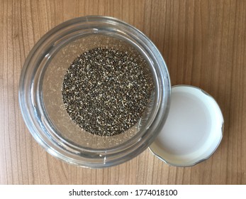 Cute chia seeds in jar. - Shutterstock ID 1774018100