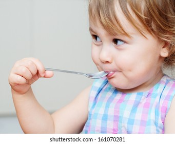 Cute child eating
