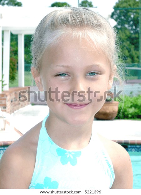 Cute Child Long Blonde Hair Big Stock Photo Edit Now 5221396