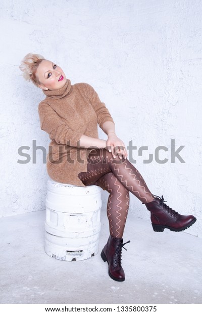 Cute Chubby Girl Short Hair Big Royalty Free Stock Image