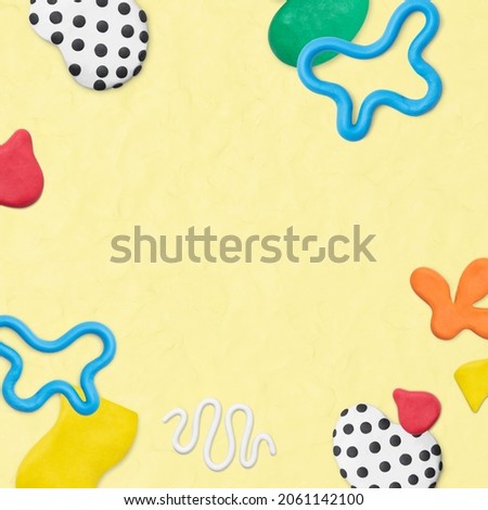 Cute clay patterned frame with texture DIY creative art for kids