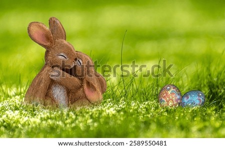 Cute Easter background pic with bunny's 
