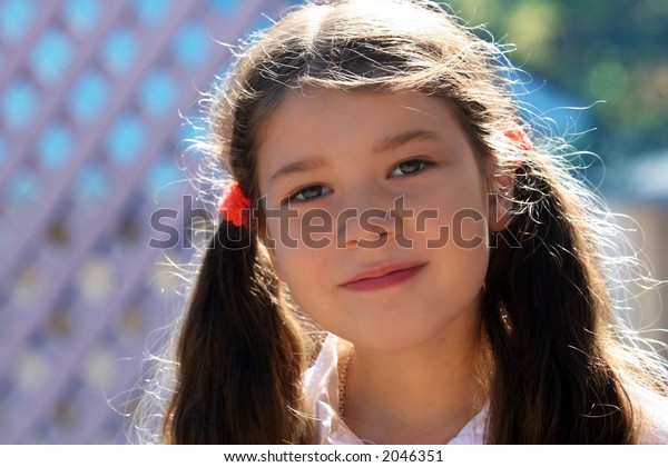 Cute Eight Year Old Girl On Stock Photo 2046351 | Shutterstock