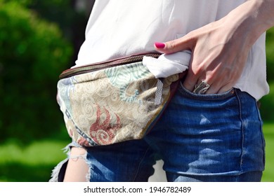 Cute Fanny Pack, Festival Bag, Waist Purse. This Belt Bag Women May Also Use As A Shoulder Bag Or Cross Body Bag.