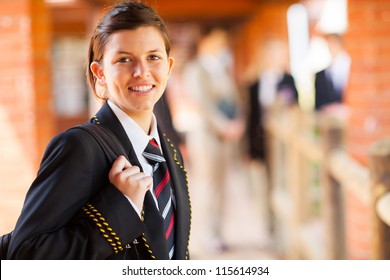 Cute Female High School Student Portrait