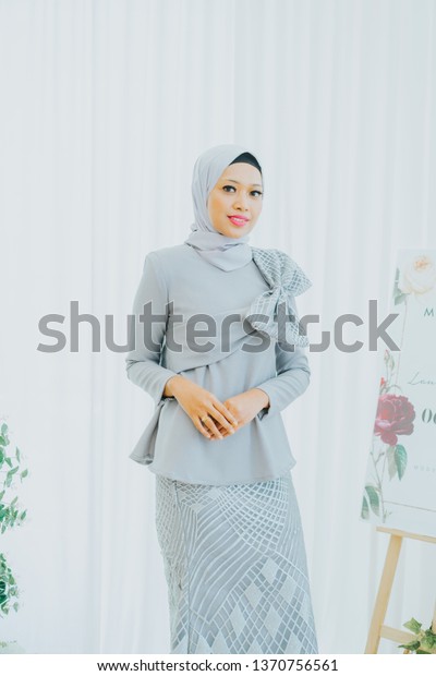 Cute Female Model Wearing Baju Kebaya Stock Photo (Edit Now 