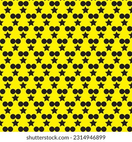 cute festive background yellow balck falling stars holiday seamless pattern - Shutterstock ID 2314946899