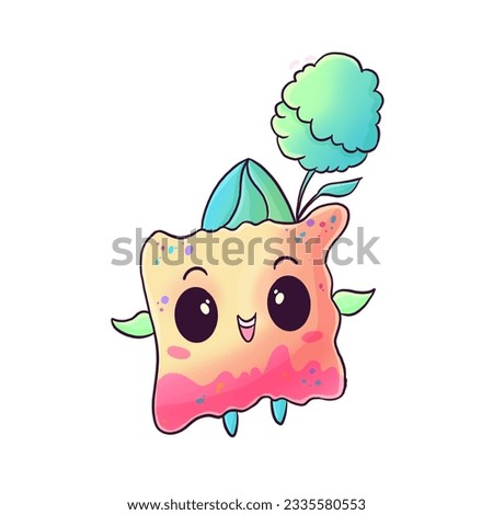 Cute funny baby kawaii chracter. hand drawn cartoon kawaii character illustration icon Isolated on white background. Kawaii food concept emoji,child,baby,adorable,kids