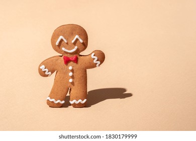 Cute Gingerbread Man For Christmas Card