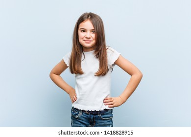 Cute Girl Confident Keeping Hands On Him Hips.