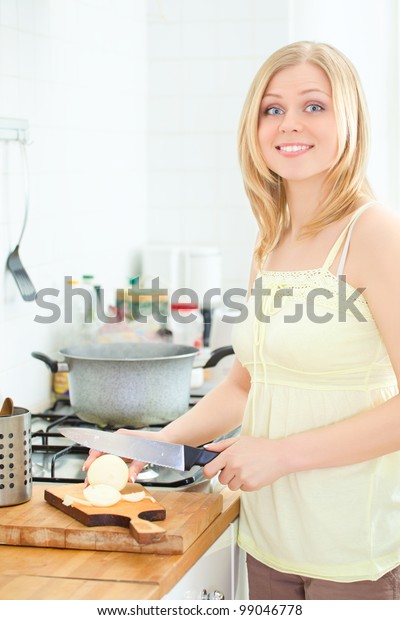 Cute Girl Cooking Stock Photo 99046778 | Shutterstock