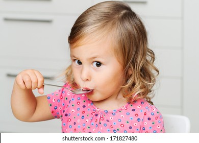 Cute girl eating
