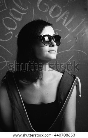 Similar – Image, Stock Photo mafiosa. Woman Sunglasses